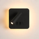 Modern black square led wall lamp bedroom reading light by Decorbites
