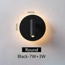 Modern black square led wall lamp bedroom reading light by Decorbites