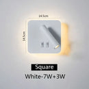 Modern black square led wall lamp bedroom reading light by Decorbites