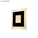 GobekUsa Modern Acrylic Square Sconce Light - LED Black Wall Mount Lamp in White/Warm Light