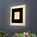 GobekUsa Modern Acrylic Square Sconce Light - LED Black Wall Mount Lamp in White/Warm Light