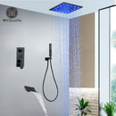 GobekUsa Light Shower Faucet Set: Wall Mounted Rainfall Bath Mixer with Handshower