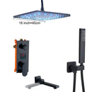 GobekUsa Light Shower Faucet Set: Wall Mounted Rainfall Bath Mixer with Handshower