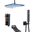 GobekUsa Light Shower Faucet Set: Wall Mounted Rainfall Bath Mixer with Handshower