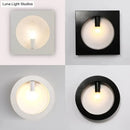 GobekUsa Contemporary Metal Wall Sconce Lamp with Squared/Rounded Shade - 1-Light Bathroom Lighting in Black/White