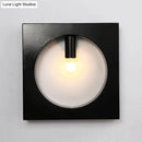 GobekUsa Contemporary Metal Wall Sconce Lamp with Squared/Rounded Shade - 1-Light Bathroom Lighting in Black/White