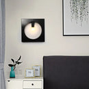 GobekUsa Contemporary Metal Wall Sconce Lamp with Squared/Rounded Shade - 1-Light Bathroom Lighting in Black/White