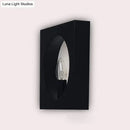 GobekUsa Contemporary Metal Wall Sconce Lamp with Squared/Rounded Shade - 1-Light Bathroom Lighting in Black/White