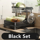 GobekUsa 2 Tier Dish Drainer Rack & Drain Basket: Kitchen Organizer Holder, Counter Storage