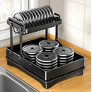 GobekUsa 2 Tier Dish Drainer Rack & Drain Basket: Kitchen Organizer Holder, Counter Storage