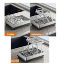 GobekUsa 2 Tier Dish Drainer Rack & Drain Basket: Kitchen Organizer Holder, Counter Storage