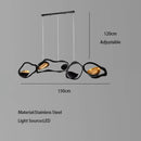 GobekUsa Black Stainless Steel Chandelier LED - Modern Luxury Design for Living Room