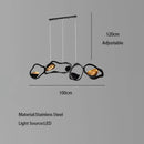 GobekUsa Black Stainless Steel Chandelier LED - Modern Luxury Design for Living Room