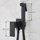 GobekUsa Brass Bidet Faucet: Cold Hot Water Mixer, Square Shower Sprayer Head, Toilet Tap