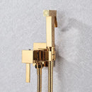 GobekUsa Brass Bidet Faucet: Cold Hot Water Mixer, Square Shower Sprayer Head, Toilet Tap