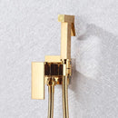 GobekUsa Brass Bidet Faucet: Cold Hot Water Mixer, Square Shower Sprayer Head, Toilet Tap
