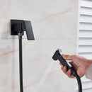GobekUsa Brass Bidet Faucet: Cold Hot Water Mixer, Square Shower Sprayer Head, Toilet Tap