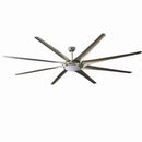 GobekUsa 100" Large Ceiling Fan with Light, DC Motor, Reverse Blades, Stainless Steel Finish