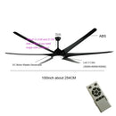 GobekUsa 100" Large Ceiling Fan with Light, DC Motor, Reverse Blades, Stainless Steel Finish