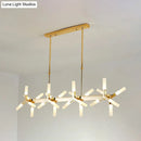 GobekUsa 18/24-Light Linear Acrylic Shade Ceiling Pendant for Dining Room - Black/White/Gold, Ideal Over Island