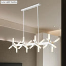GobekUsa 18/24-Light Linear Acrylic Shade Ceiling Pendant for Dining Room - Black/White/Gold, Ideal Over Island