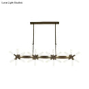 GobekUsa 18/24-Light Linear Acrylic Shade Ceiling Pendant for Dining Room - Black/White/Gold, Ideal Over Island
