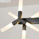 GobekUsa 18/24-Light Linear Acrylic Shade Ceiling Pendant for Dining Room - Black/White/Gold, Ideal Over Island