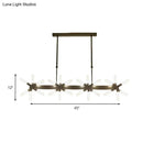 GobekUsa 18/24-Light Linear Acrylic Shade Ceiling Pendant for Dining Room - Black/White/Gold, Ideal Over Island