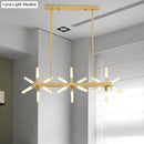 GobekUsa 18/24-Light Linear Acrylic Shade Ceiling Pendant for Dining Room - Black/White/Gold, Ideal Over Island