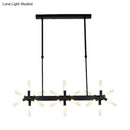 GobekUsa 18/24-Light Linear Acrylic Shade Ceiling Pendant for Dining Room - Black/White/Gold, Ideal Over Island