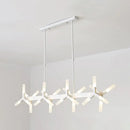 GobekUsa 18/24-Light Linear Acrylic Shade Ceiling Pendant for Dining Room - Black/White/Gold, Ideal Over Island