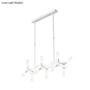 GobekUsa 18/24-Light Linear Acrylic Shade Ceiling Pendant for Dining Room - Black/White/Gold, Ideal Over Island