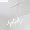 GobekUsa 18/24-Light Linear Acrylic Shade Ceiling Pendant for Dining Room - Black/White/Gold, Ideal Over Island