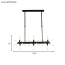 GobekUsa 18/24-Light Linear Acrylic Shade Ceiling Pendant for Dining Room - Black/White/Gold, Ideal Over Island