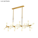 GobekUsa 18/24-Light Linear Acrylic Shade Ceiling Pendant for Dining Room - Black/White/Gold, Ideal Over Island