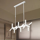 GobekUsa 18/24-Light Linear Acrylic Shade Ceiling Pendant for Dining Room - Black/White/Gold, Ideal Over Island