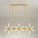 GobekUsa 18/24-Light Linear Acrylic Shade Ceiling Pendant for Dining Room - Black/White/Gold, Ideal Over Island