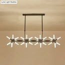 GobekUsa 18/24-Light Linear Acrylic Shade Ceiling Pendant for Dining Room - Black/White/Gold, Ideal Over Island