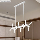 GobekUsa 18/24-Light Linear Acrylic Shade Ceiling Pendant for Dining Room - Black/White/Gold, Ideal Over Island