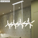 GobekUsa 18/24-Light Linear Acrylic Shade Ceiling Pendant for Dining Room - Black/White/Gold, Ideal Over Island