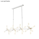 GobekUsa 18/24-Light Linear Acrylic Shade Ceiling Pendant for Dining Room - Black/White/Gold, Ideal Over Island