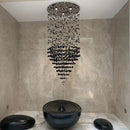 GobekUsa Crystal Chandelier: Modern Staircase & Lobby LED Lighting for Luxury Décor