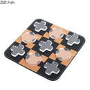GobekUsa Acrylic Tic-Tac-Toe Chessboard Set - Geometric Art Desk Decoration with Casual Chess Pieces