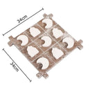 GobekUsa Acrylic Tic-Tac-Toe Chessboard Set - Geometric Art Desk Decoration with Casual Chess Pieces