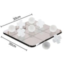 GobekUsa Acrylic Tic-Tac-Toe Chessboard Set - Geometric Art Desk Decoration with Casual Chess Pieces