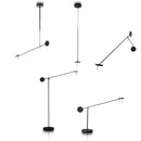 GobekUsa Black Telescopic Wall Lamp with Adjustable Arm for Living Room and Bedroom