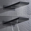 GobekUsa Black Thermostatic Waterfall Rainfall Shower Faucet with Handshower