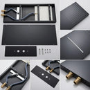 GobekUsa Black Thermostatic Waterfall Rainfall Shower Faucet with Handshower