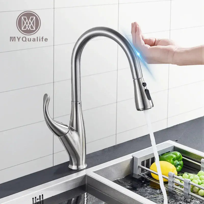 GobekUsa Black Touch Sensor Kitchen Faucet: Pull Out, Sensitive Control, Mixer Tap