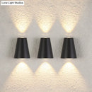 GobekUsa Modern Trapezoid LED Wall Sconce in Black - Metallic Garden Wall Light